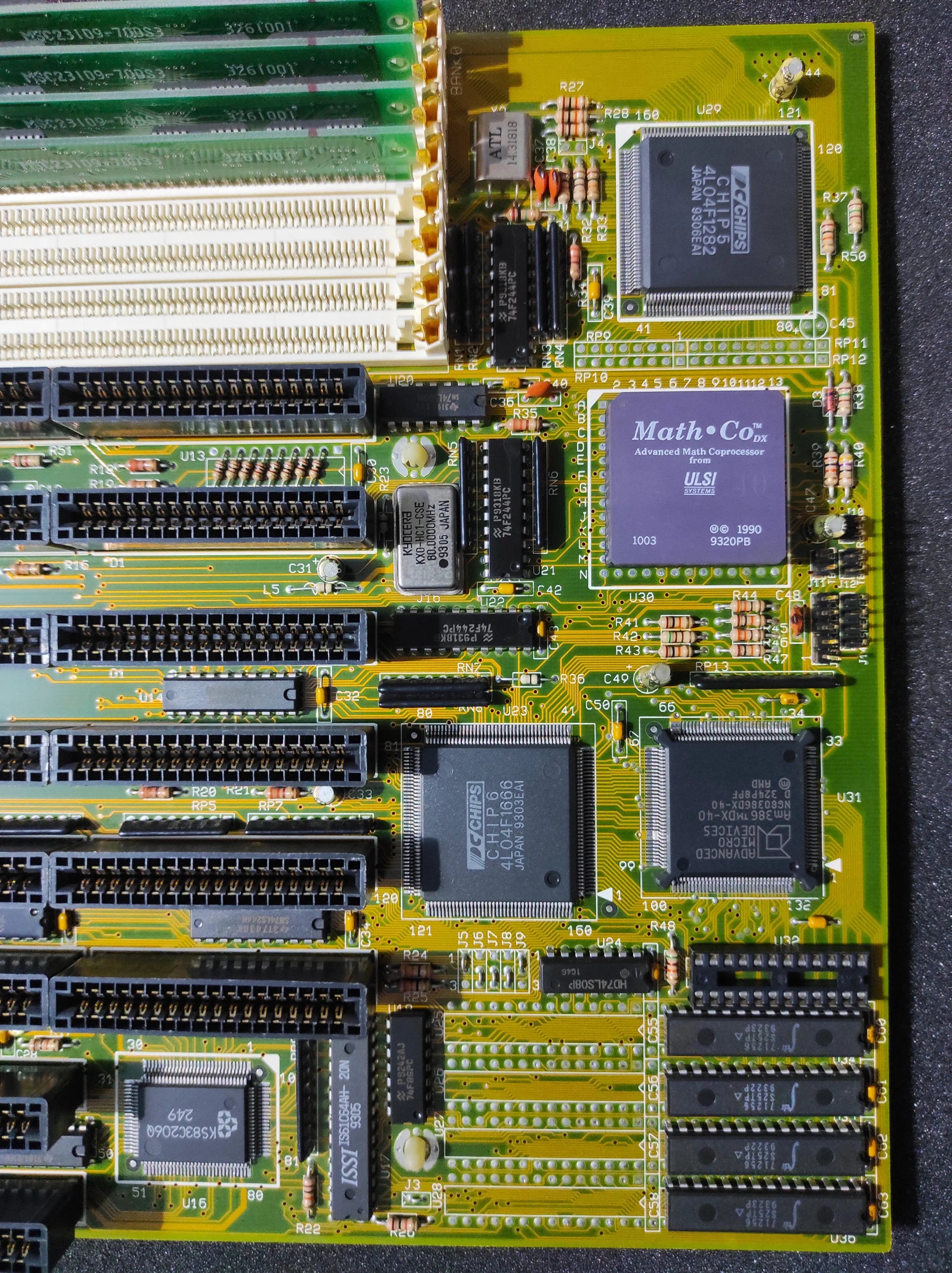 PCChips M321 Rev. 3.1 386 AT Vintage Retro Motherboard with ULSI Math ISA CHIP 5 + 6 Chipset