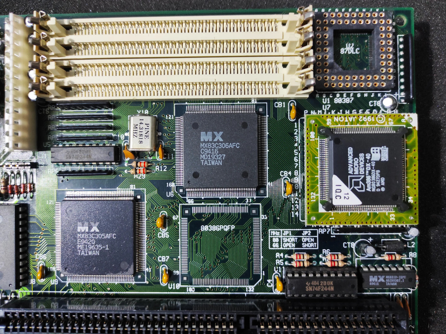 Pine PT-321 386 AT Vintage Retro Motherboard ISA Macronix MX83C30x M3200793
