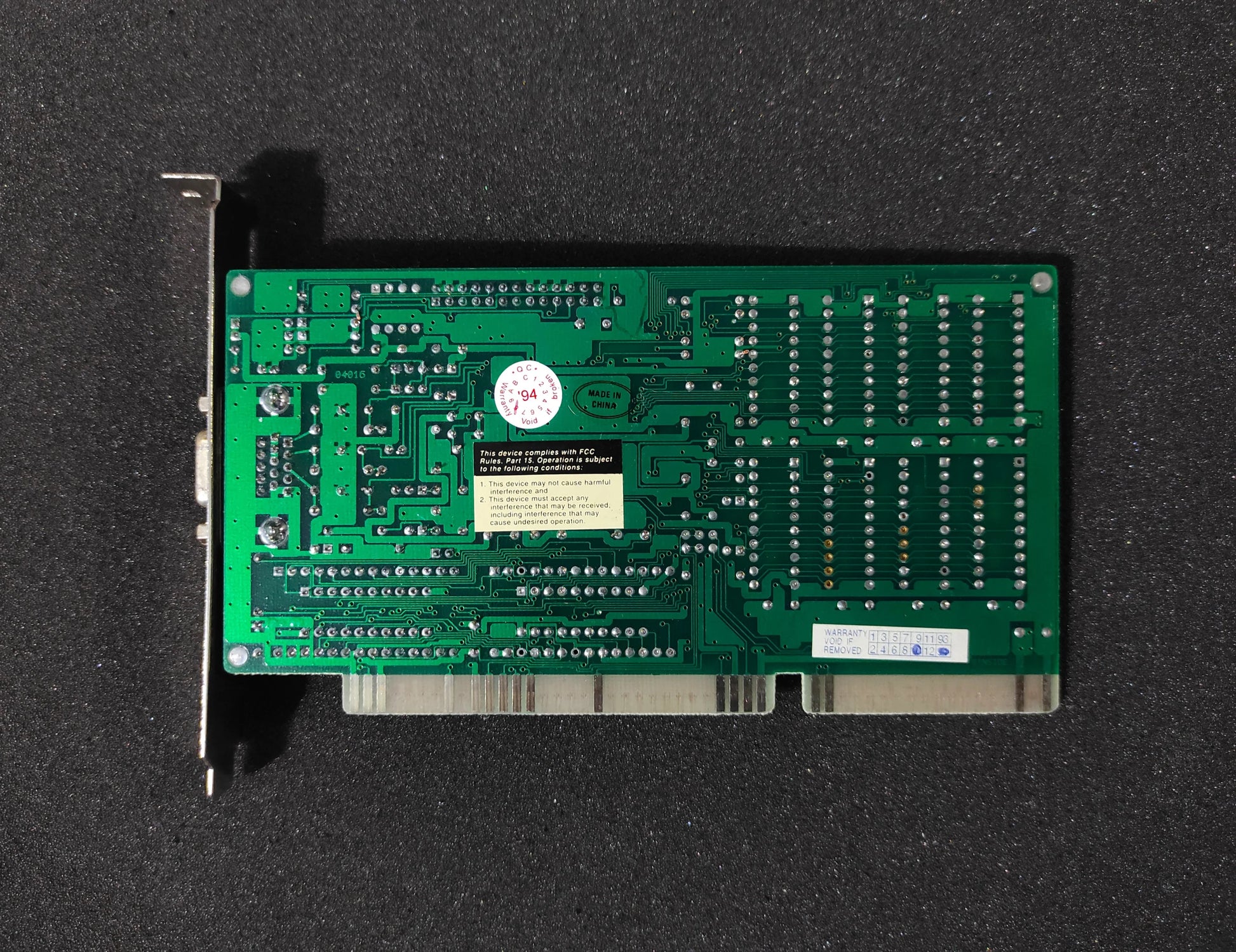 Pine PT-521/3 Cirrus Logic CL-GD5422-80QC-D 1MB 16-bit Retro ISA Graphics Card