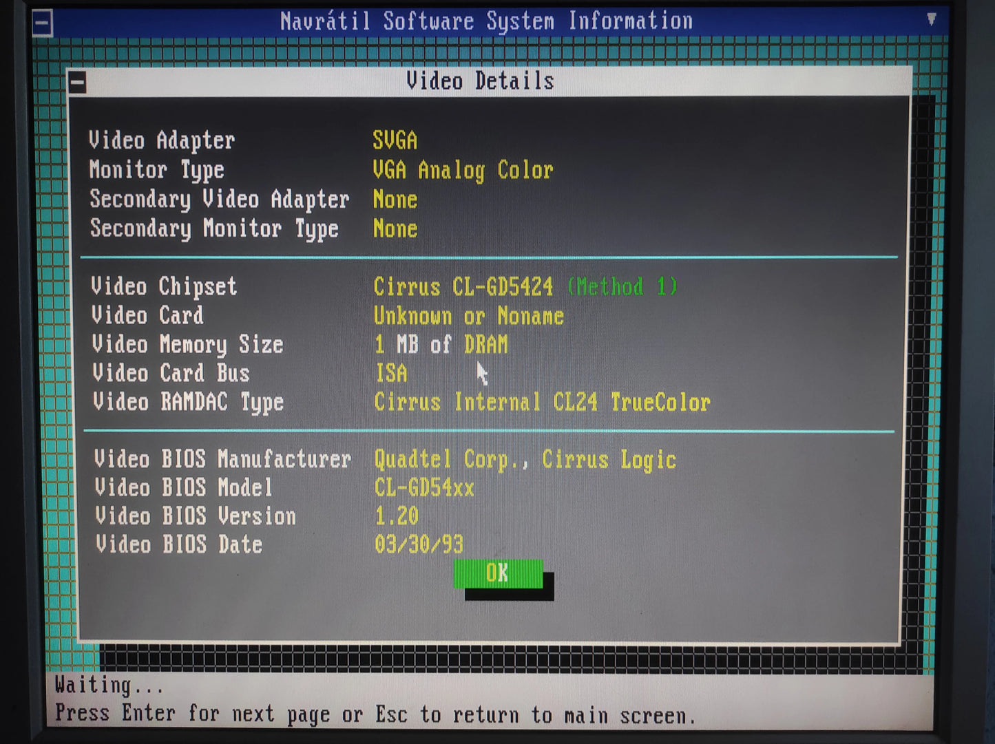 Pine PT-521/3 Cirrus Logic CL-GD5422-80QC-D 1MB 16-bit Retro ISA Graphics Card