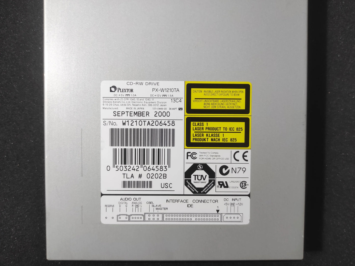 Plextor PlexWriter PX-W1210TA IDE 5.25’’ Internal Vintage Retro Beige CD-RW Drive