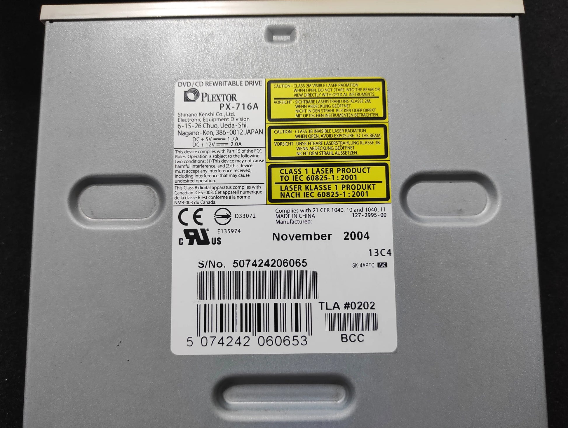 Plextor PX-716E IDE 5.25’’ Internal Vintage Retro Beige CD-RW DVD-RW Drive