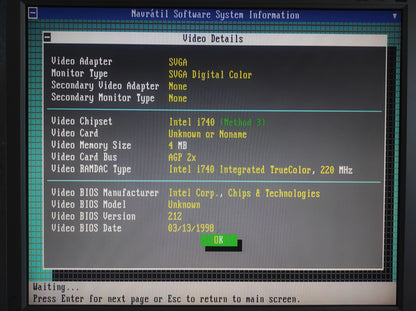 PowerColor C740SG Intel i740 4MB AGP VGA Retro Graphics Video Card