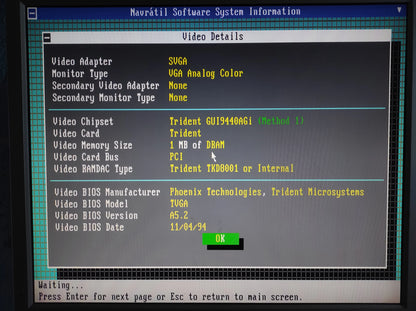 Prolink MVGA-T9440PCI PCI 1MB VGA Vintage Retro Graphics Card Trident TGUI9440