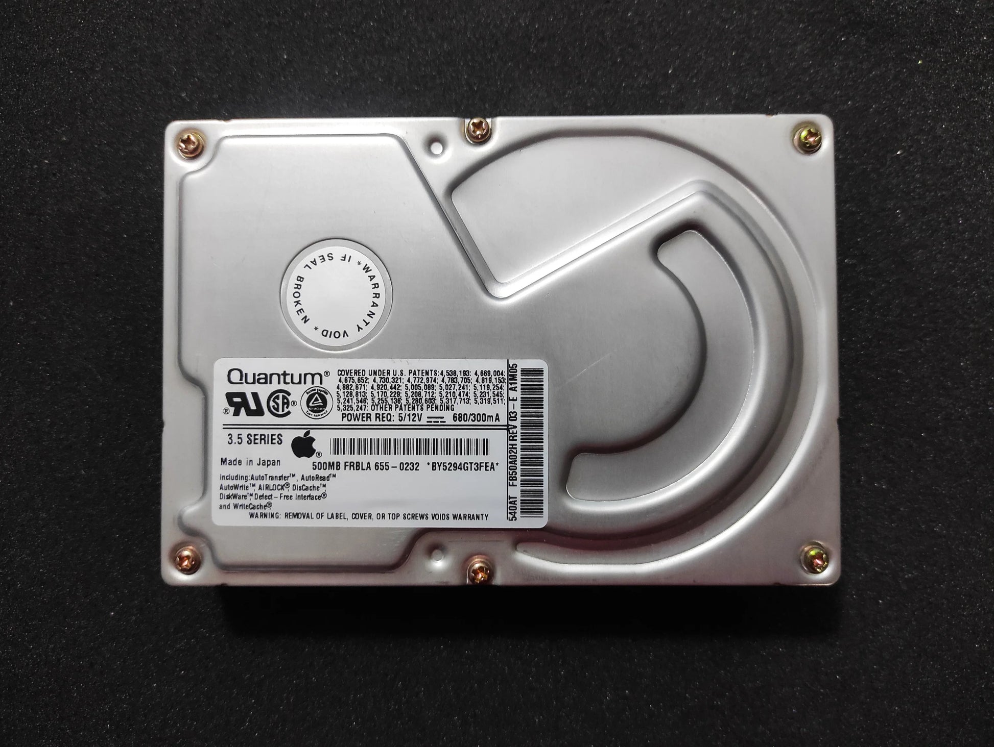 Quantum Fireball 540AT FB54A011 540MB IDE 3.5’’ Vintage Retro Hard Drive HDD 5400RPM 128KB