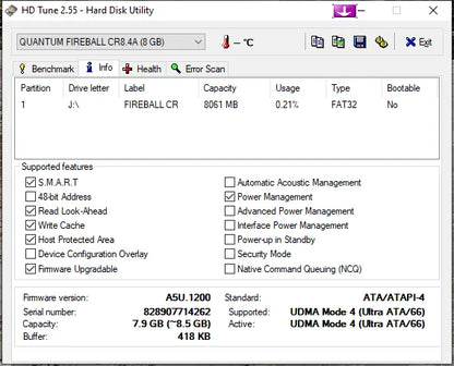Quantum Fireball CR CR84A013 8.4GB 512KB 5400RPM IDE 3.5" Hard Disk Drive HDD - Retro PC Hardware & More