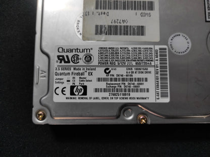 Quantum Fireball EX EX64A012 6.4GB IDE 3.5’’ Vintage Retro Hard Drive HDD 5400RPM 512KB