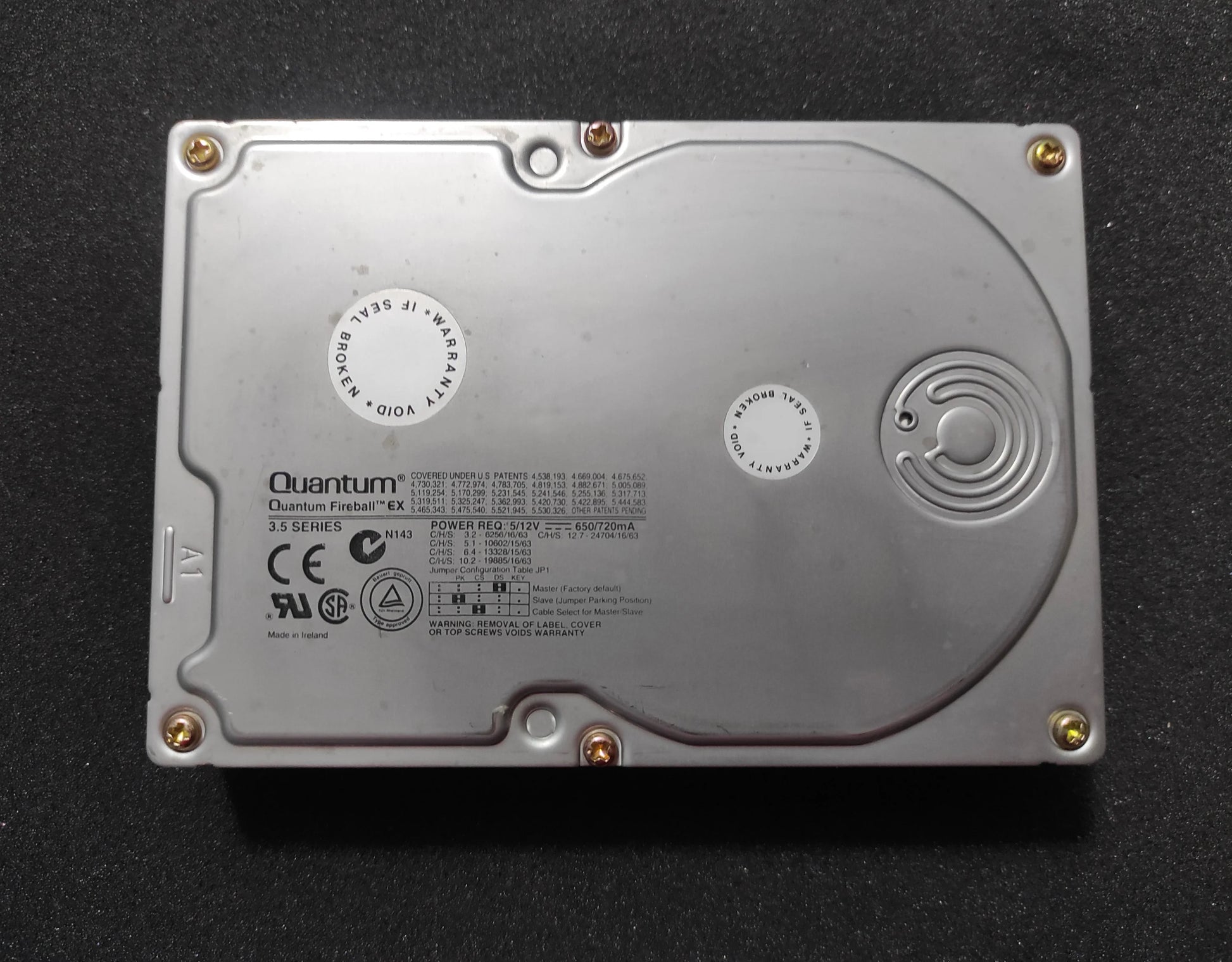 Quantum Fireball EX EX64A014 6.4GB IDE 3.5’’ Vintage Retro Hard Drive HDD 5400RPM 512KB