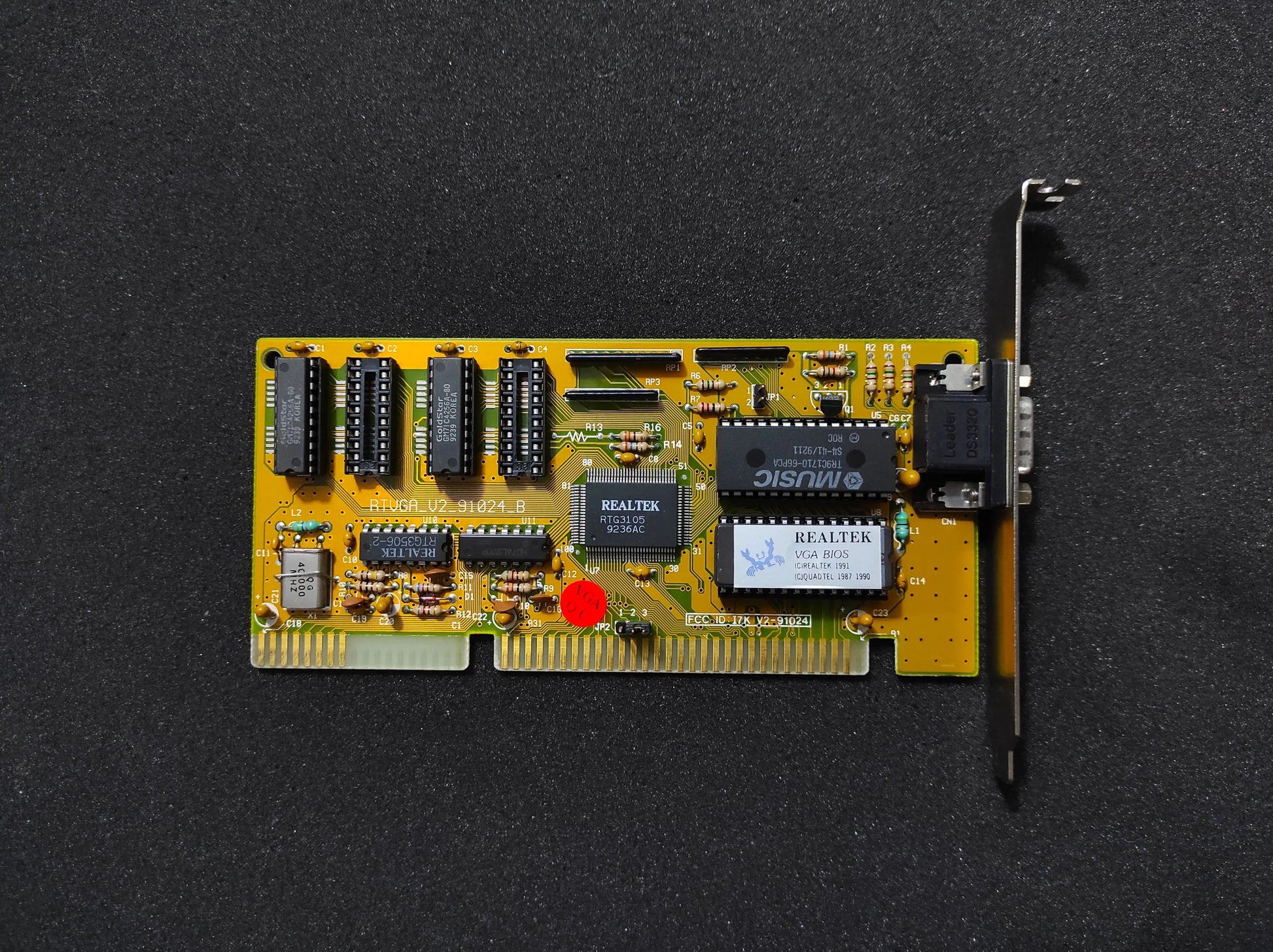 Realtek RTG3105 256KB 16-Bit ISA Vintage Retro Graphics Card RTVGA-V2-91024-B