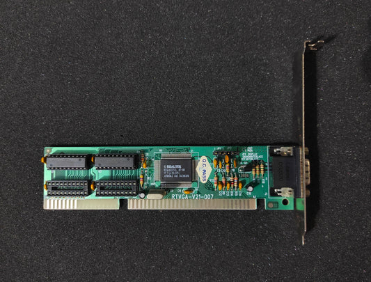 Realtek RTVGA-V21-007 Quadtel 87-90 RTG3105iEH 256KB ISA Retro Graphics Card