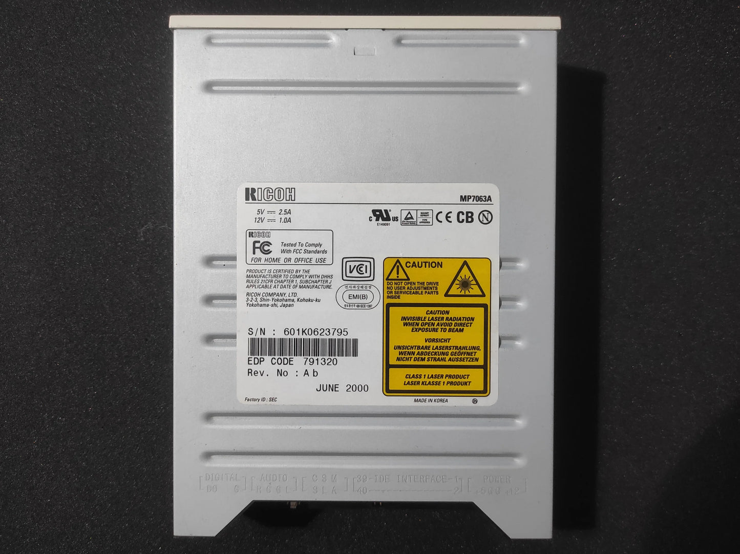 RICOH MP7063A IDE 5.25’’ Internal Vintage Retro CD-RW Drive