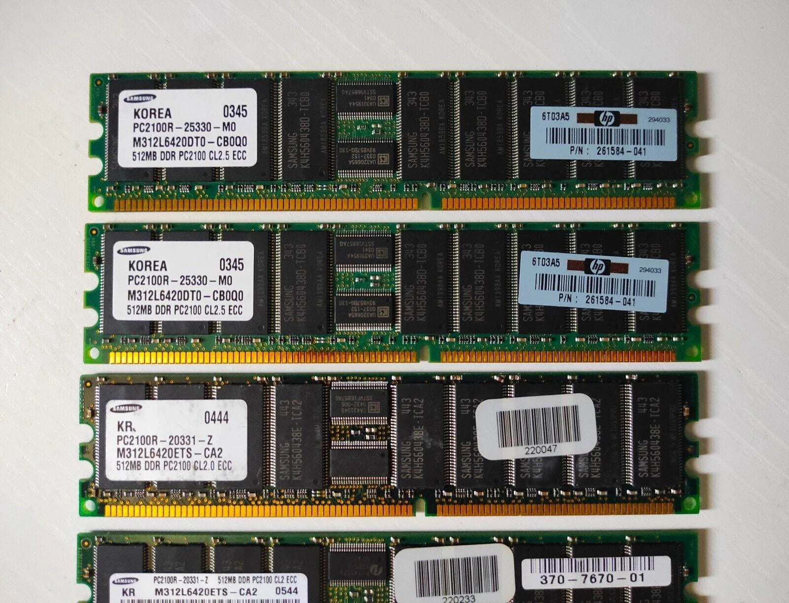 Samsung 3GB (6x512MB) DDR PC-2100R 266MHz RDIMM ECC Registered Server RAM - Retro PC Hardware & More