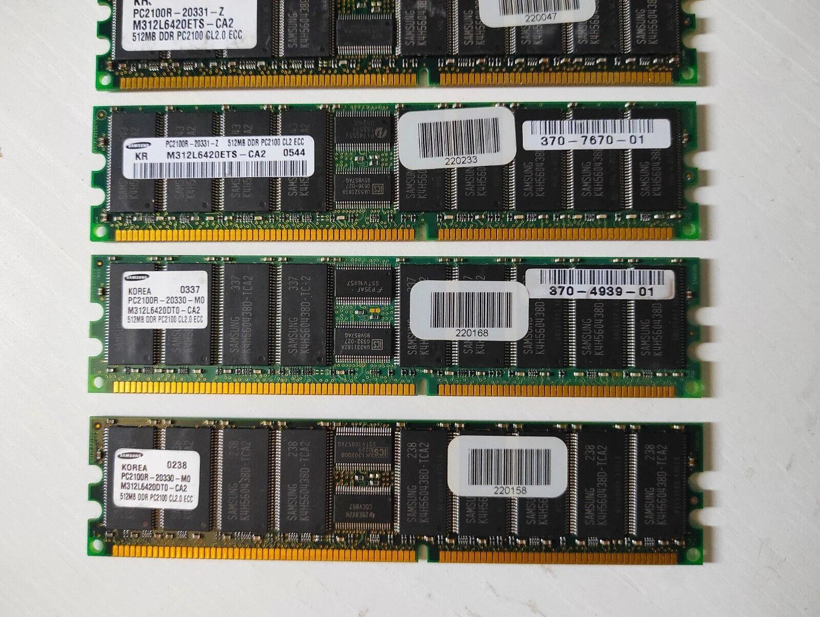 Samsung 3GB (6x512MB) DDR PC-2100R 266MHz RDIMM ECC Registered Server RAM - Retro PC Hardware & More