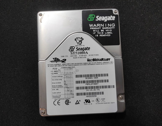 Seagate Medalist ST51080A 1083MB 256KB 5400RPM IDE 3.5’’ Retro Hard Drive HDD