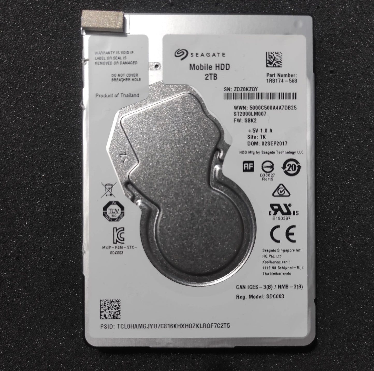 Seagate ST2000LM007 2TB 2.5’’ 5400RPM Mobile HDD Non Working