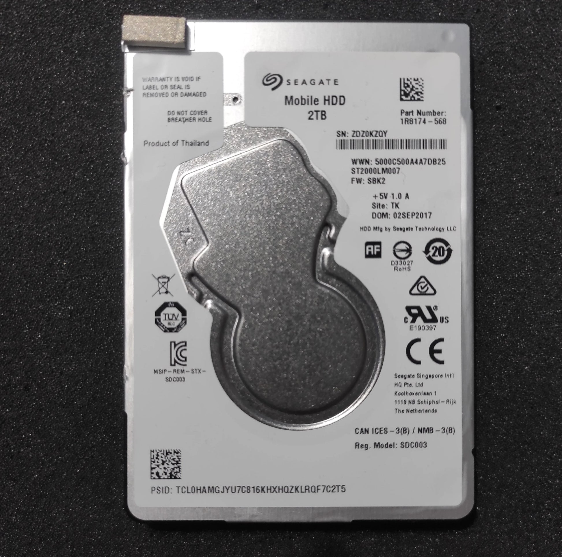 Seagate ST2000LM007 2TB 2.5’’ 5400RPM Mobile HDD Non Working