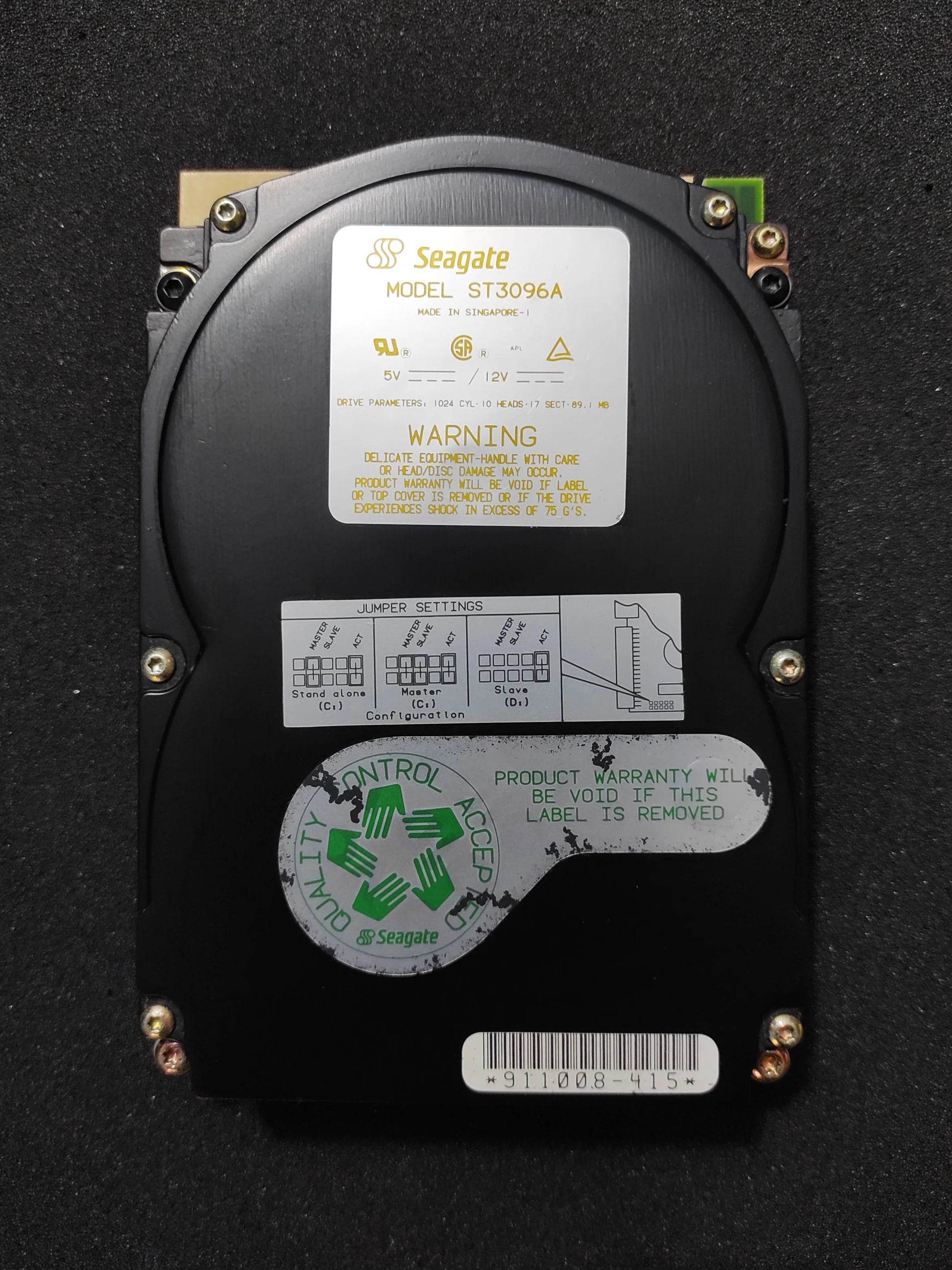Seagate ST3096A 89MB 3200RPM IDE 3.5’’ Vintage Retro Hard Drive HDD