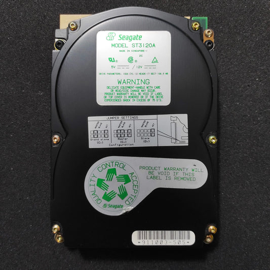 Seagate ST3120A 107MB 3200RPM 32KB IDE 3.5’’ Vintage Retro Hard Drive HDD