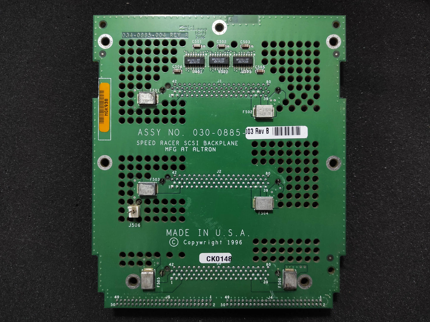 Silicon Graphics SGI Octane 2 SPEED RACER SCSI BACKPLANE BOARD 030-0885-003