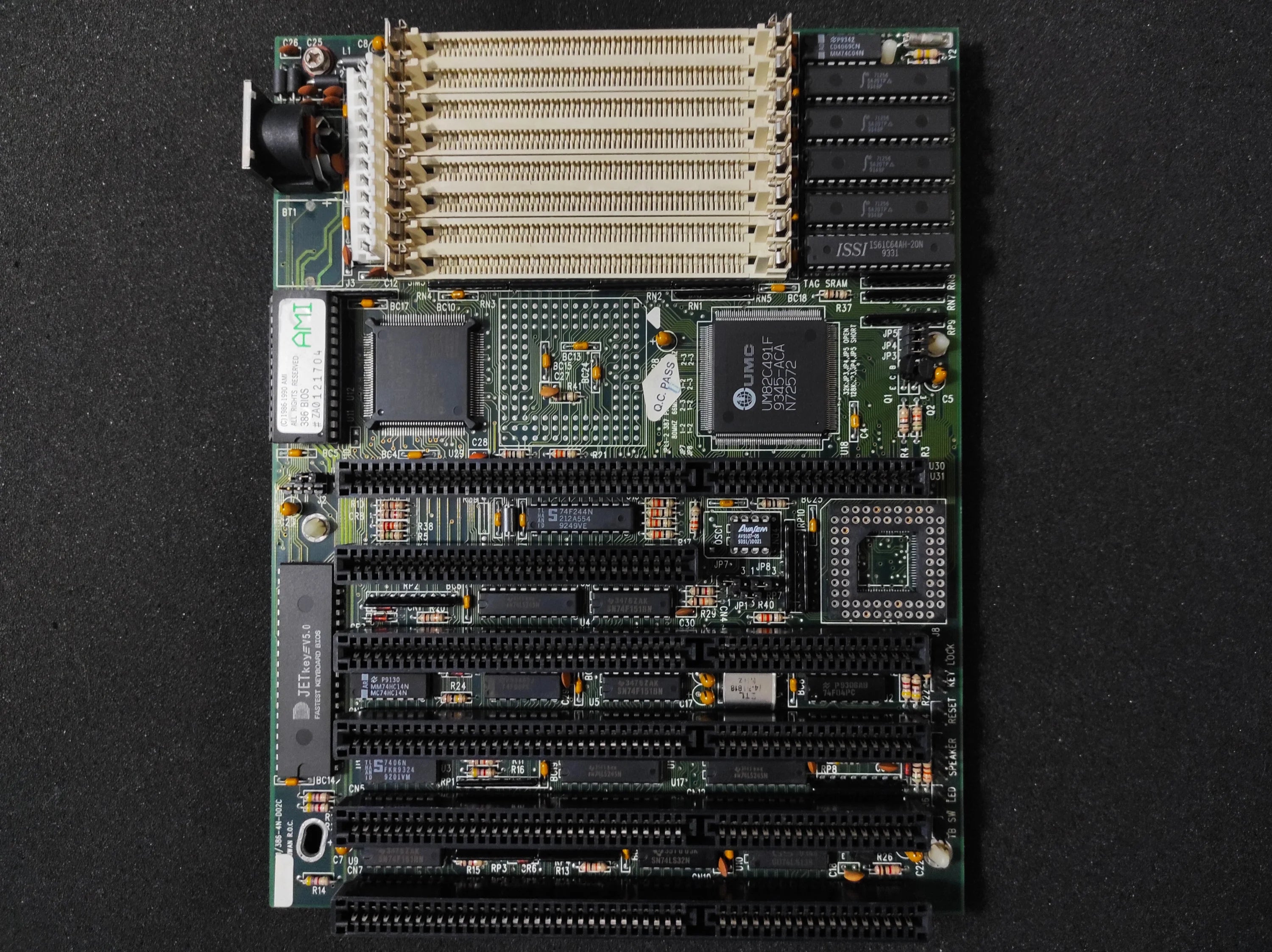 TK 386-4N-D02C 386 Baby AT Vintage Retro Motherboard ISA UMC UM82C491 ...