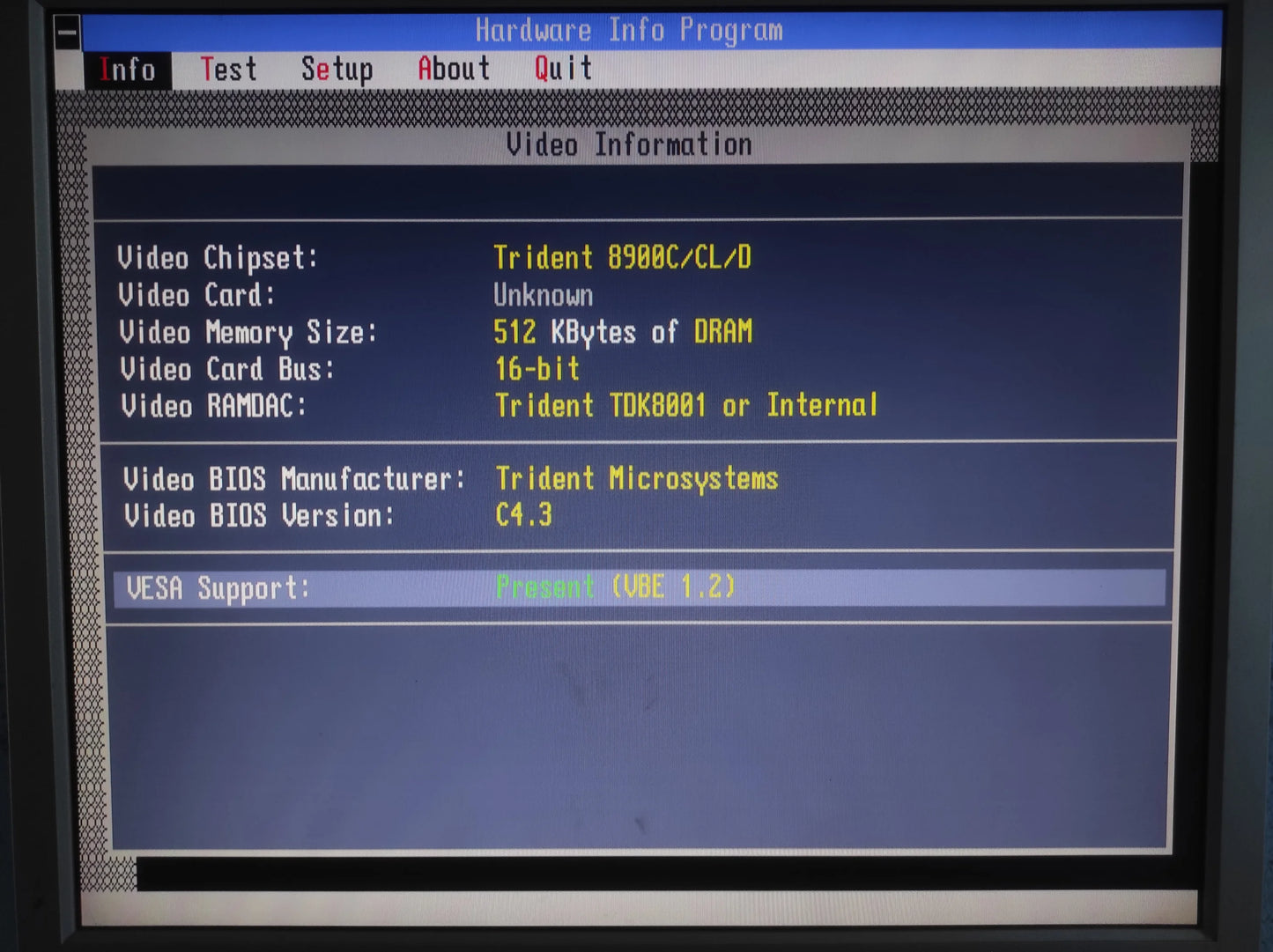 Trident 7133 TVGA9000C Vintage Retro 512KB 16-bit ISA Graphics Video Card