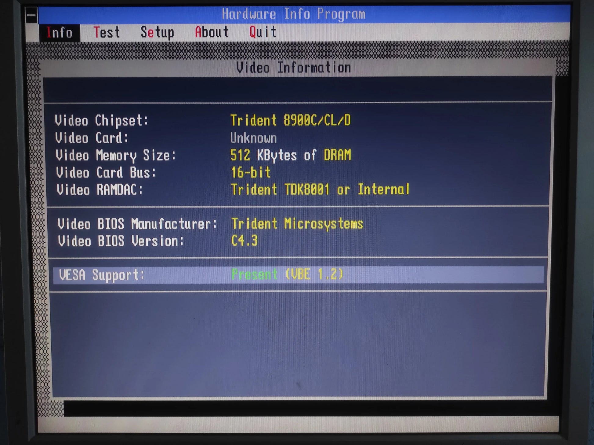 Trident 7133 TVGA9000C Vintage Retro 512KB 16-bit ISA Graphics Video Card