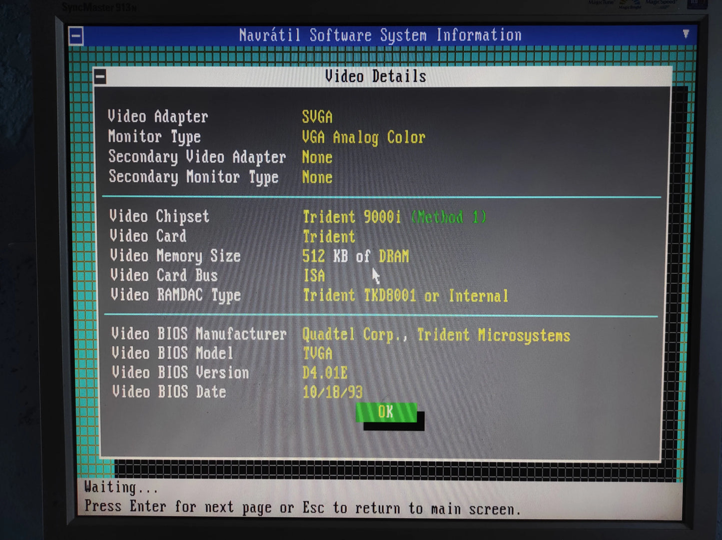 Trident 7210 TVGA9000i-2 512KB Vintage Retro 16-bit ISA VGA Graphics Video Card