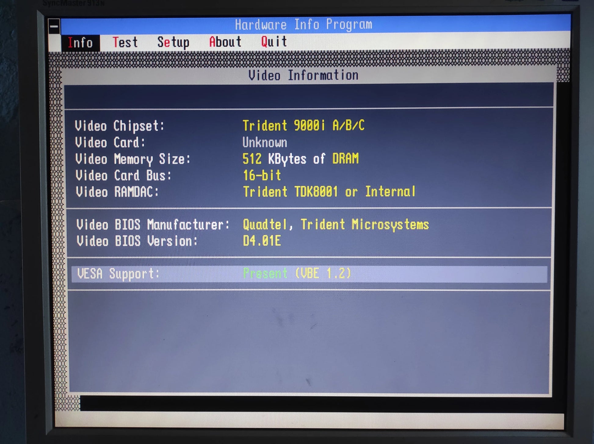 Trident 7210 TVGA9000i-2 512KB Vintage Retro 16-bit ISA VGA Graphics Video Card