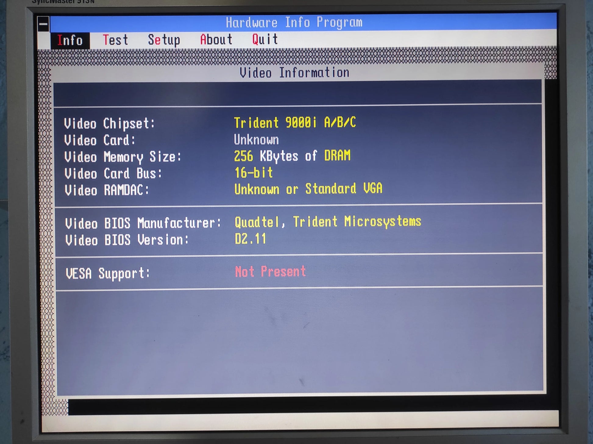 Trident 9016X2/4 LT2 TVGA9000A Vintage Retro 256KB 16-bit ISA Graphics Video Card