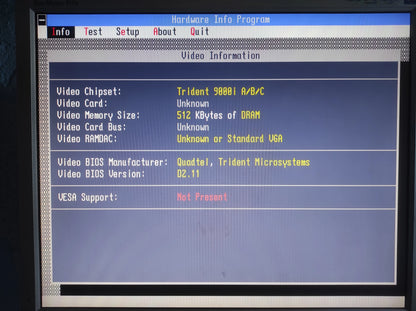 Trident 9016X2/4 LT2 TVGA9000B Retro 512KB 16-bit ISA Graphics Video Card