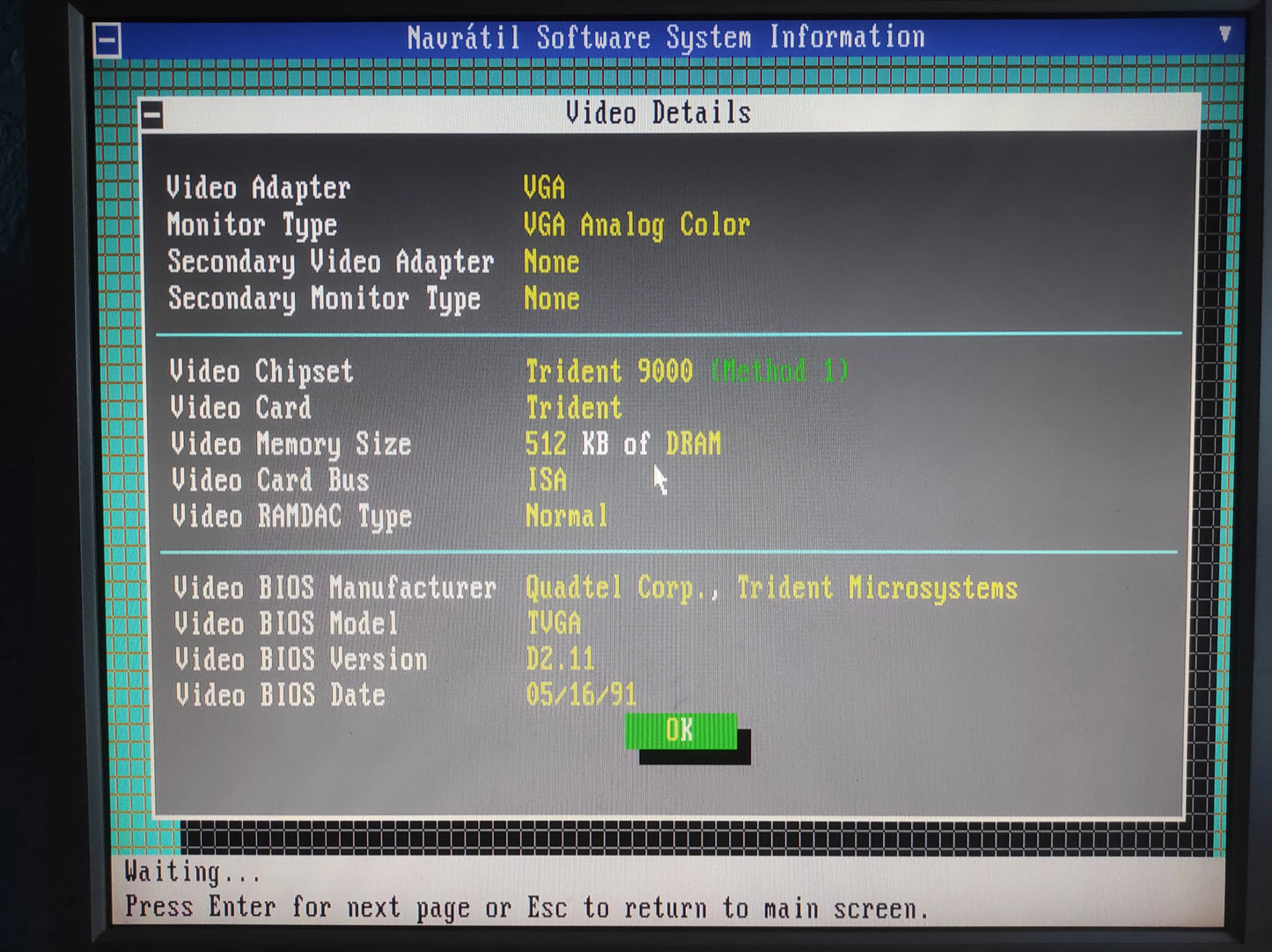 Trident 9016X2/4 LT2 TVGA9000B Retro 512KB 16-bit ISA Graphics Video Card