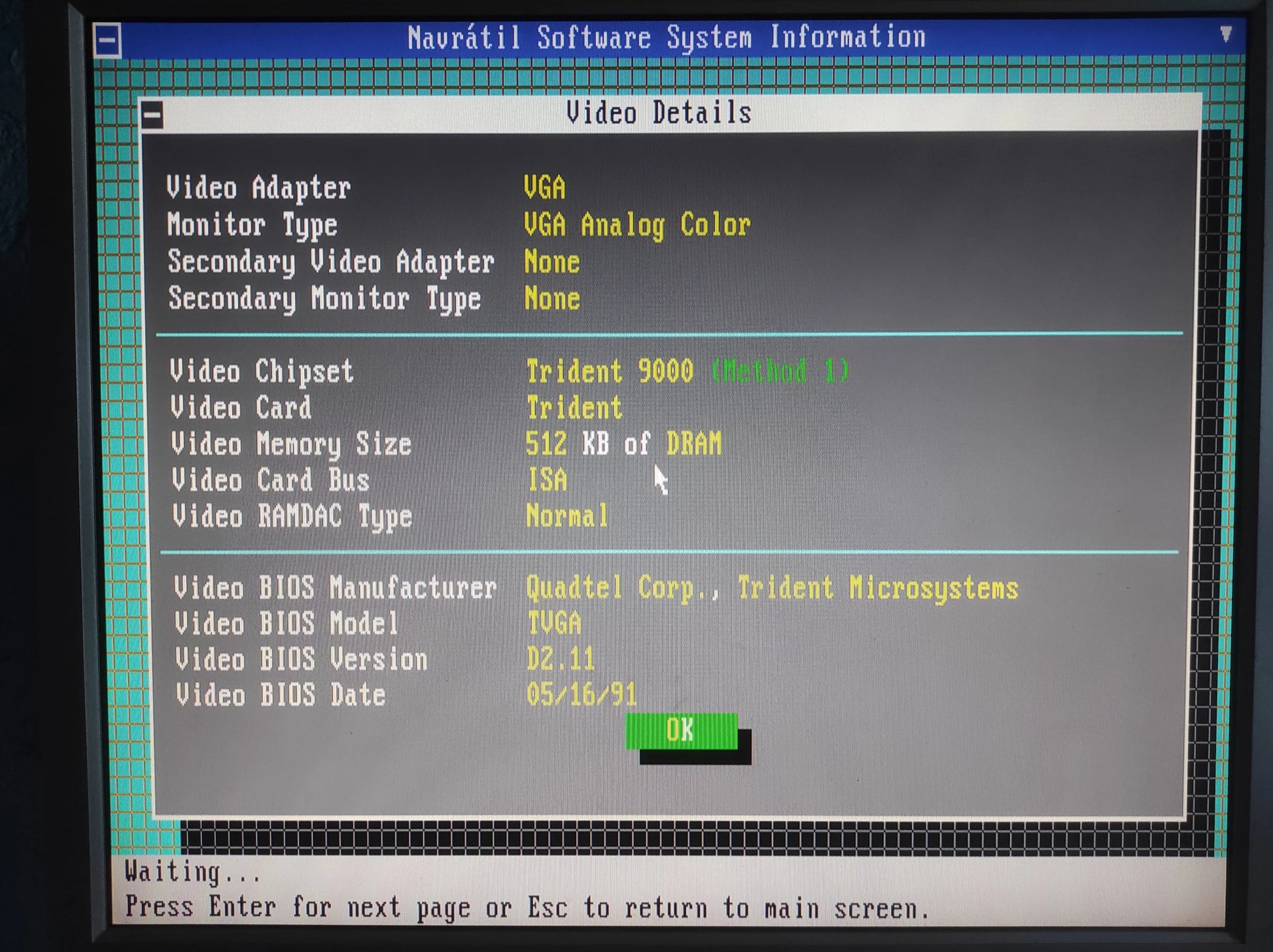 Trident 9016X2/4 LT2 TVGA9000B Retro 512KB 16-bit ISA Graphics Video Card