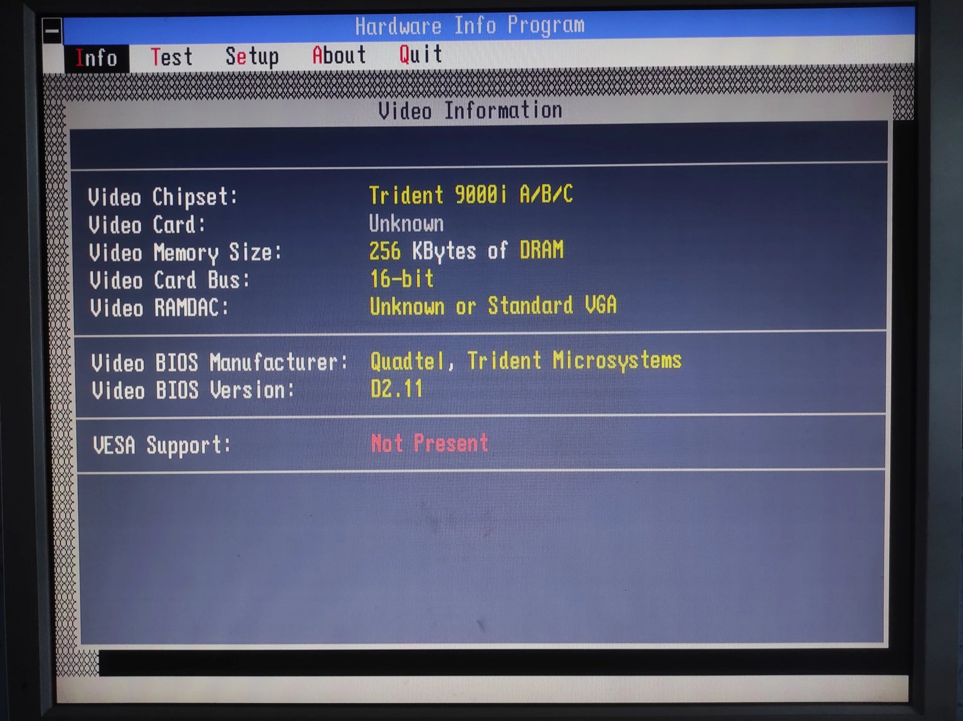 Trident 9016X2/4 LT2 TVGA9000B Vintage Retro 256KB 16-bit ISA Graphics Video Card