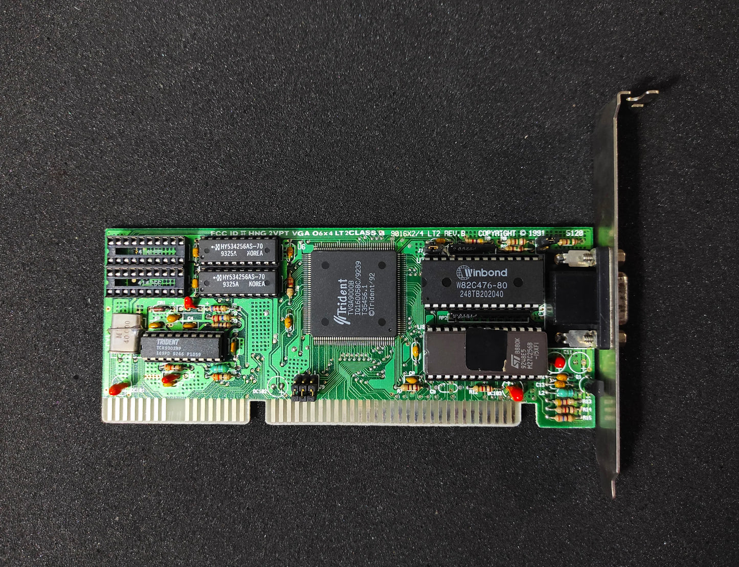 Trident 9016X2/4 LT2 TVGA9000B Vintage Retro 256KB 16-bit ISA Graphics Video Card