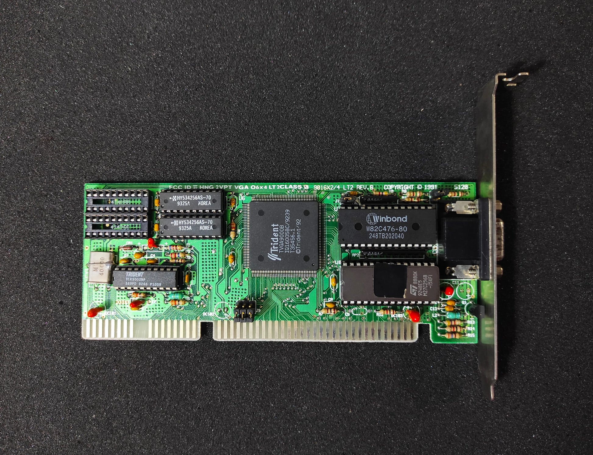 Trident 9016X2/4 LT2 TVGA9000B Vintage Retro 256KB 16-bit ISA Graphics Video Card