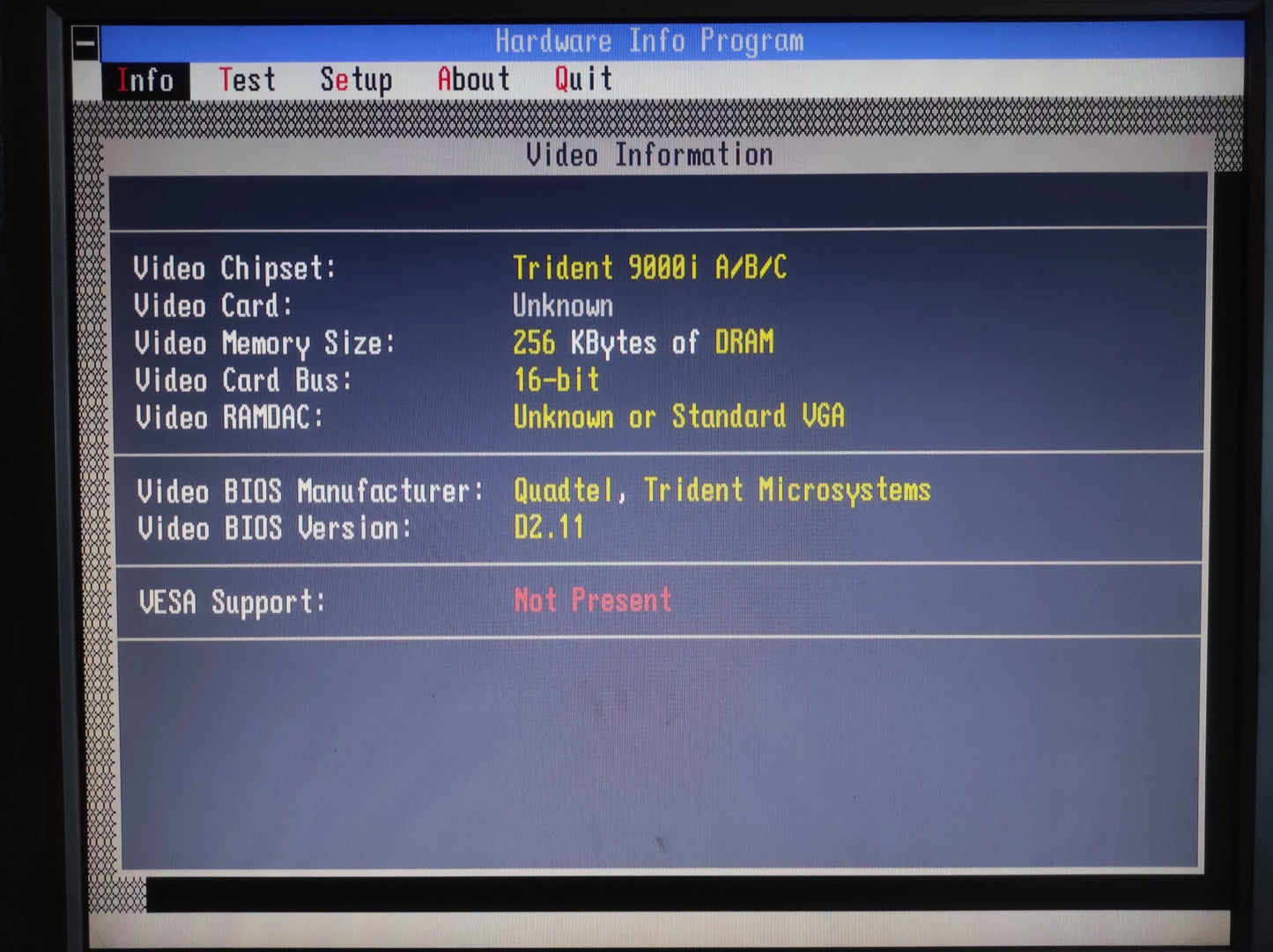 Trident 9016X2/4 LT2 TVGA9000B Vintage Retro 256KB 16-bit ISA Graphics Video Card