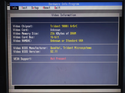 Trident 9016X2/4 LT2 TVGA9000B Vintage Retro 256KB 16-bit ISA Graphics Video Card