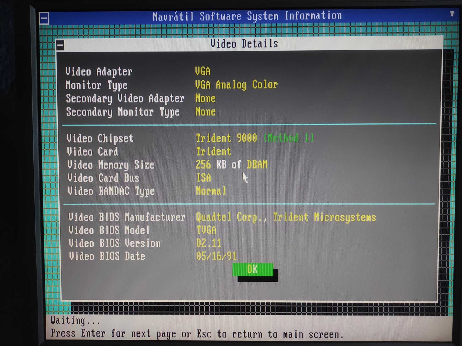 Trident 9016X2/4 LT2 TVGA9000B Vintage Retro 256KB 16-bit ISA Graphics Video Card