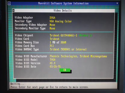 Trident GS9440P GUI9440AGi-1 PCI 1MB VGA Vintage Retro Graphics Card TGUI9440
