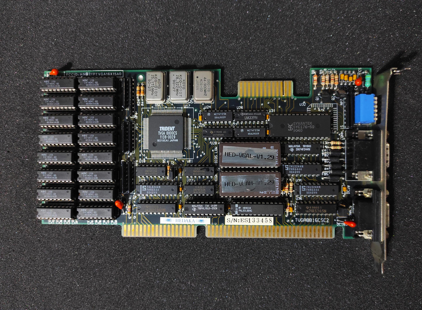 Trident TVGA8816CSC2 512KB ISA Vintage Retro Graphics Video Card MDA/Hercules VGA