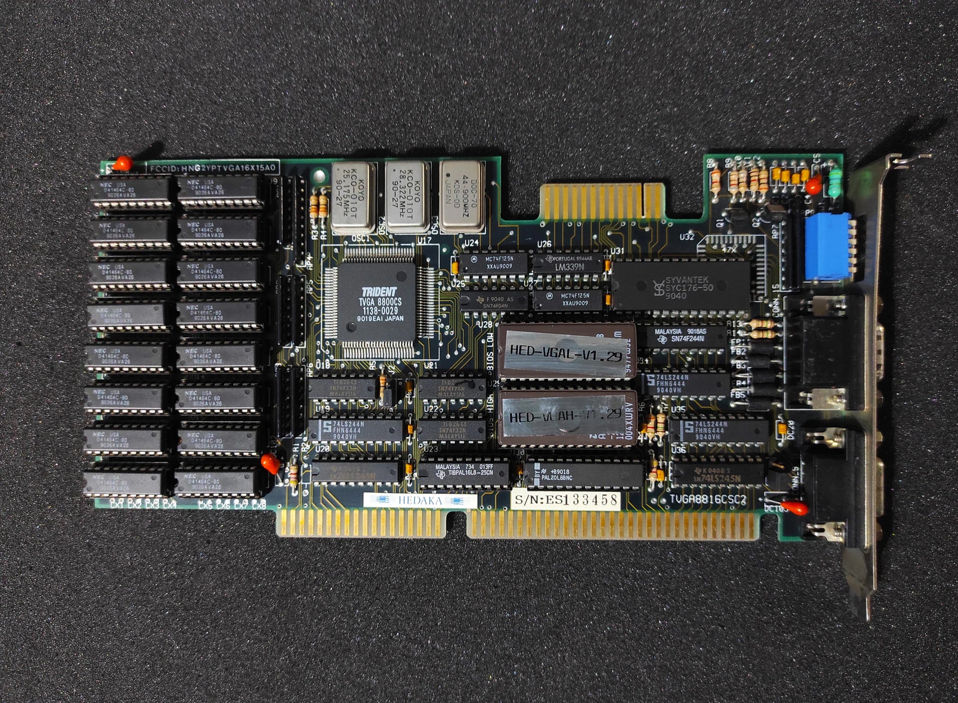 Trident TVGA8816CSC2 512KB ISA Vintage Retro Graphics Video Card MDA/Hercules VGA