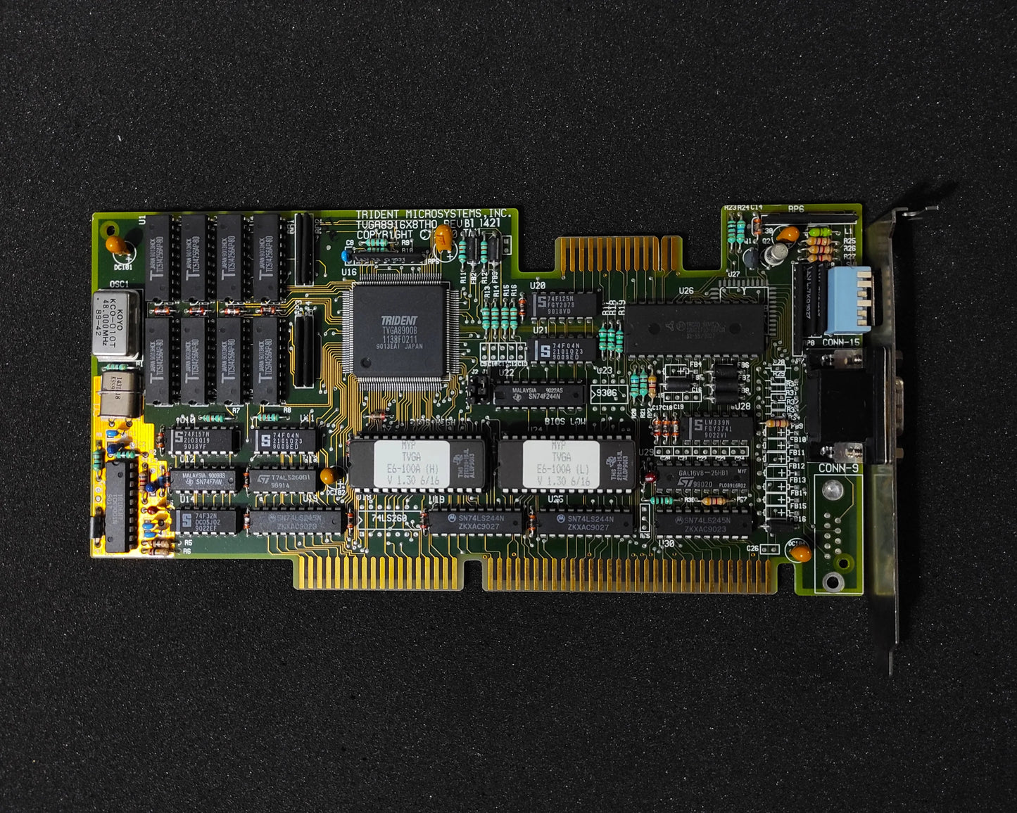 Trident TVGA8916X8THO 1MB ISA Rare Vintage Retro VGA Video Card TVGA8900B