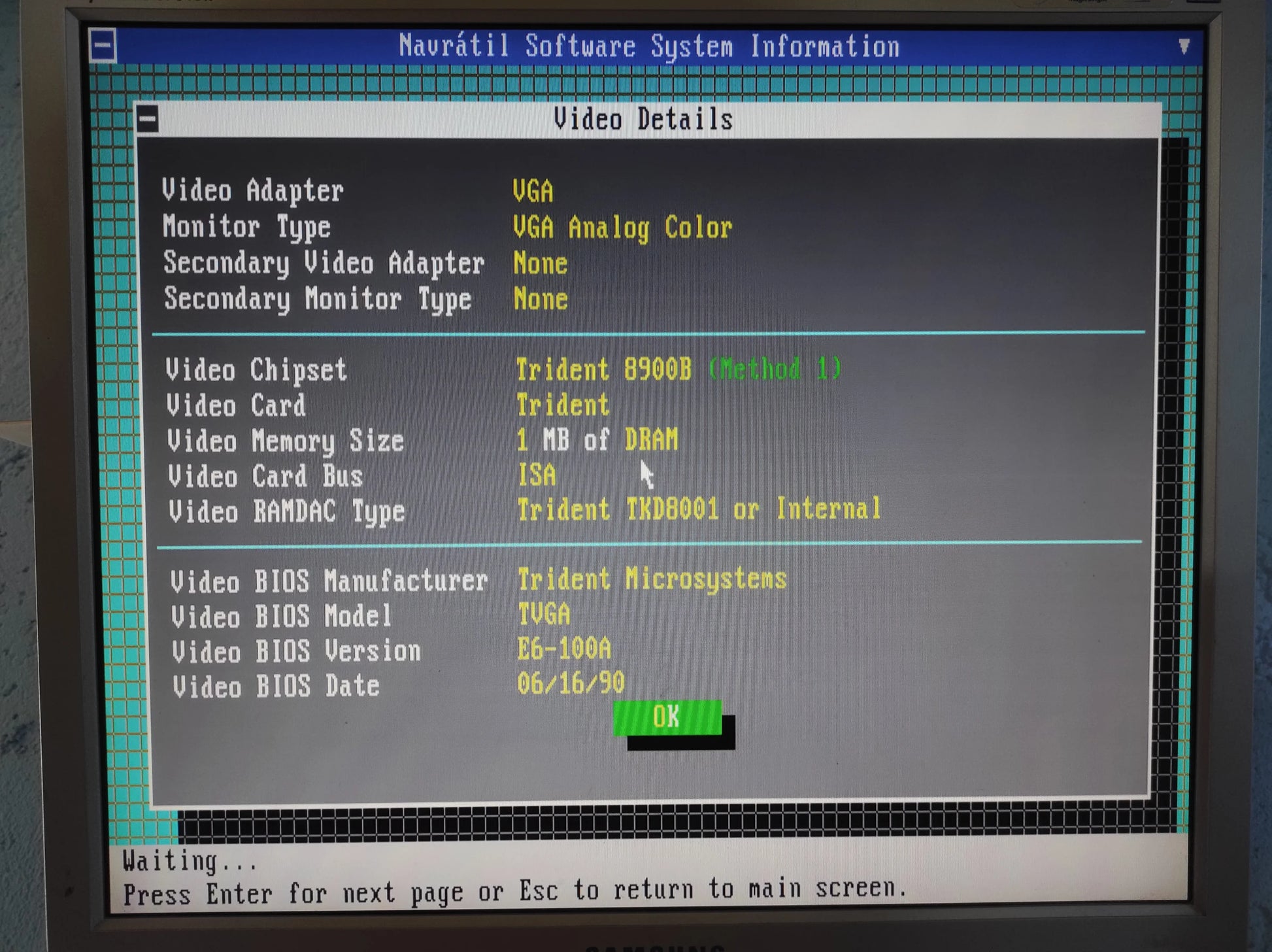 Trident TVGA8916X8THO 1MB ISA Rare Vintage Retro VGA Video Card TVGA8900B