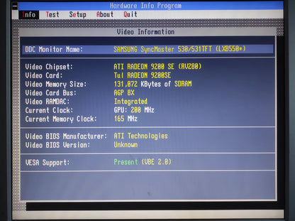 TUL R92LE Ati Radeon 9200SE AGP 128MB VGA DVI Graphics Card R92L-SC3