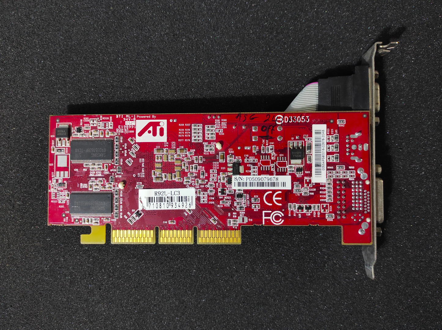 TUL R92LE Ati Radeon 9250 AGP 128MB VGA DVI Graphics Card R92L-LC3