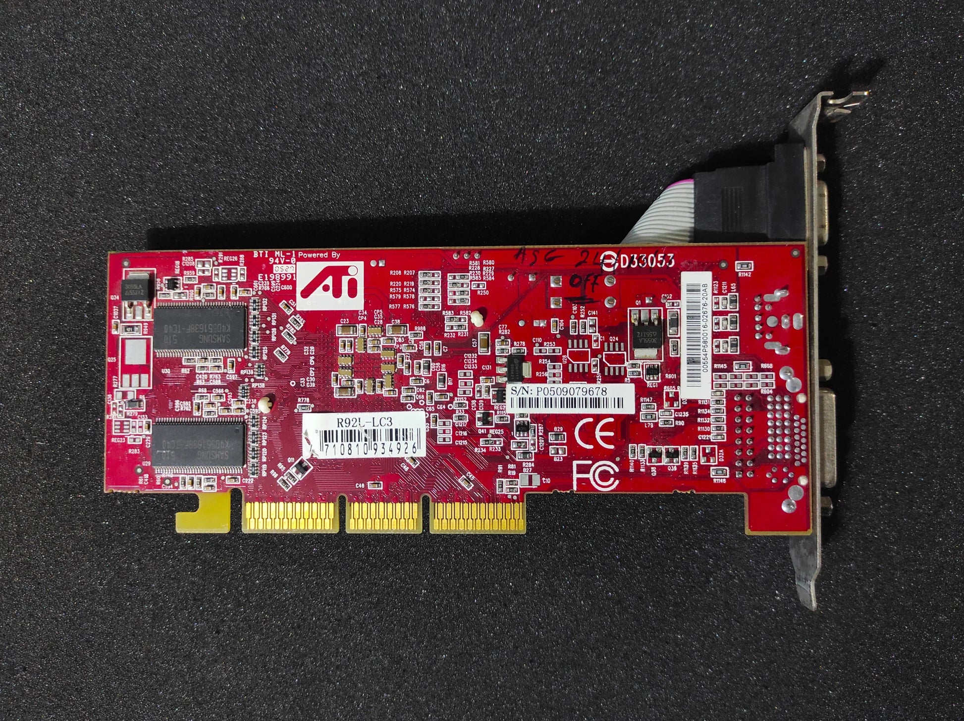 TUL R92LE Ati Radeon 9250 AGP 128MB VGA DVI Graphics Card R92L-LC3