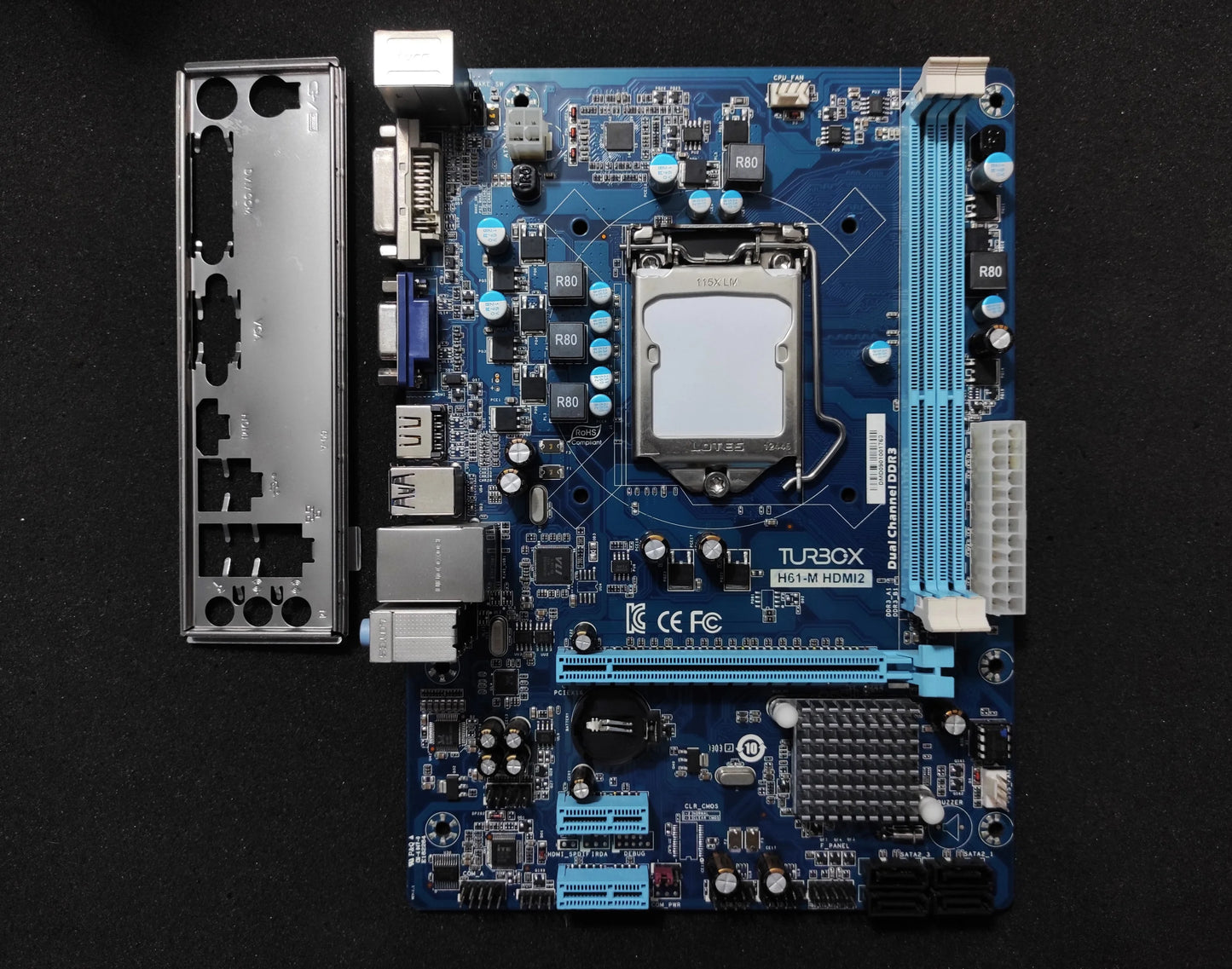Turbo-X Wibtek H61-M HDMI2 Socket 1155 mATX Motherboard DDR3 Intel H61 Chipset