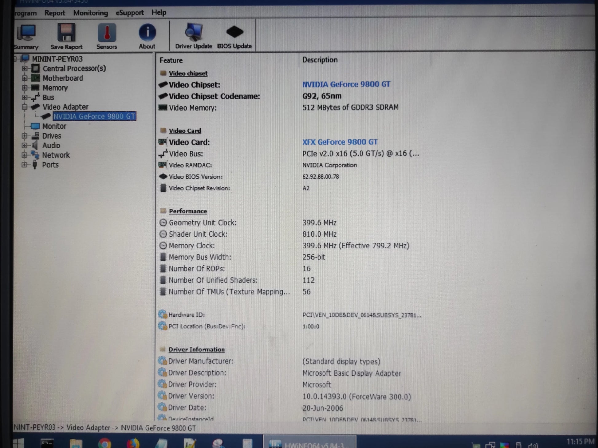 XFX NVIDIA GeForce 9800 GT 512MB GDDR3 PCI-e HDMI DVI Graphics Video Card PV-T98G-YNF3